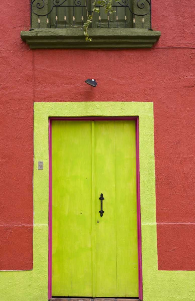 Mexico, Tlaquepaque Wall with lime green door